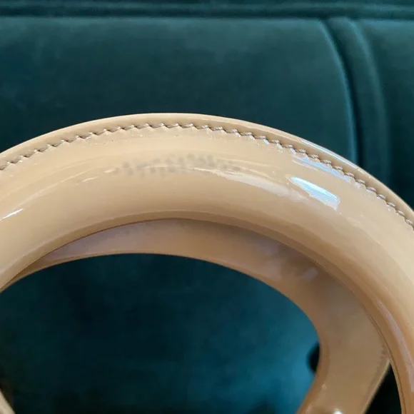 *SOLD* Lady Dior cannage quilted beige patent silver hardware Medium bag - Picture 13 of 16